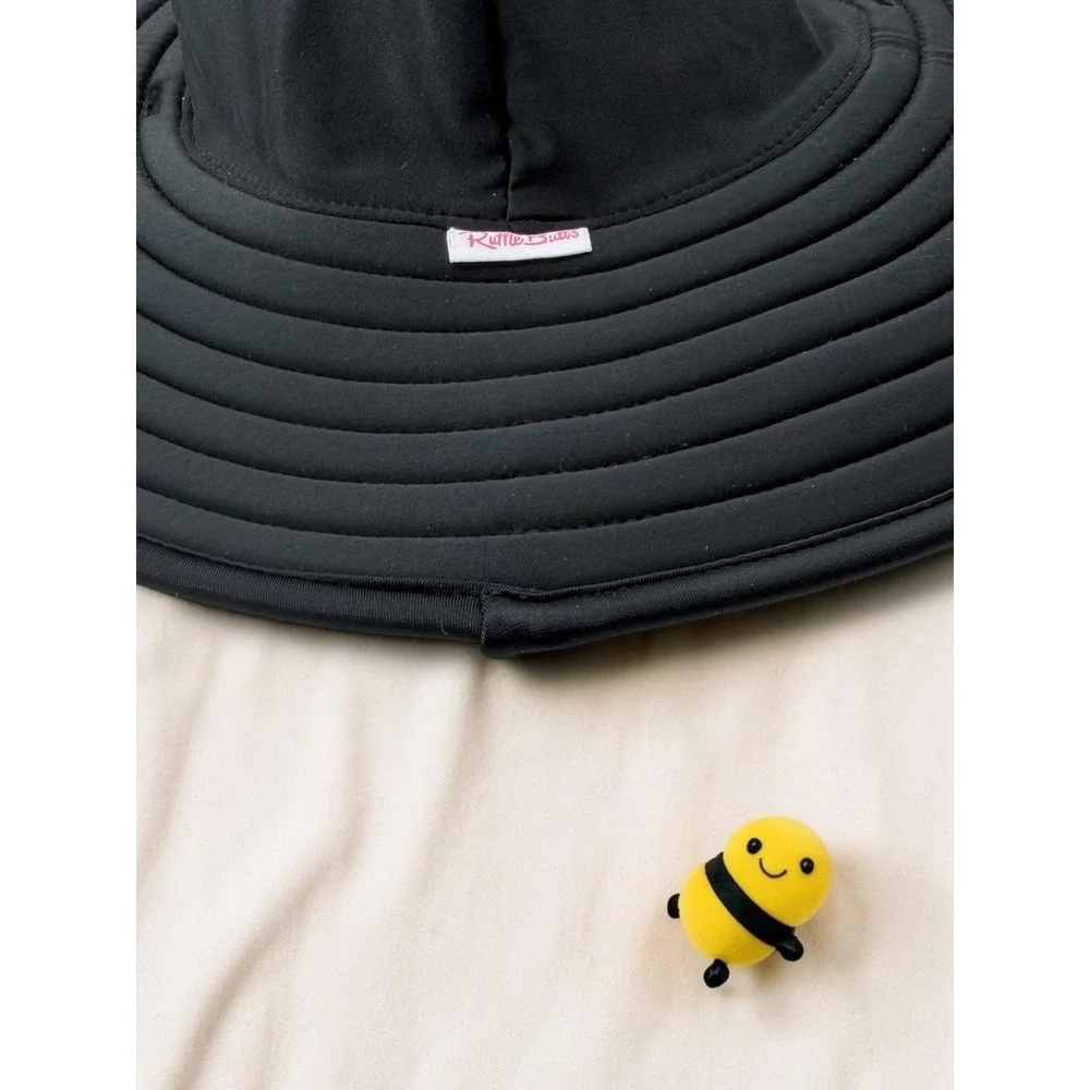 RuffleButts Wide Brim Quick-Dry Nylon Sun Hat Black One Size